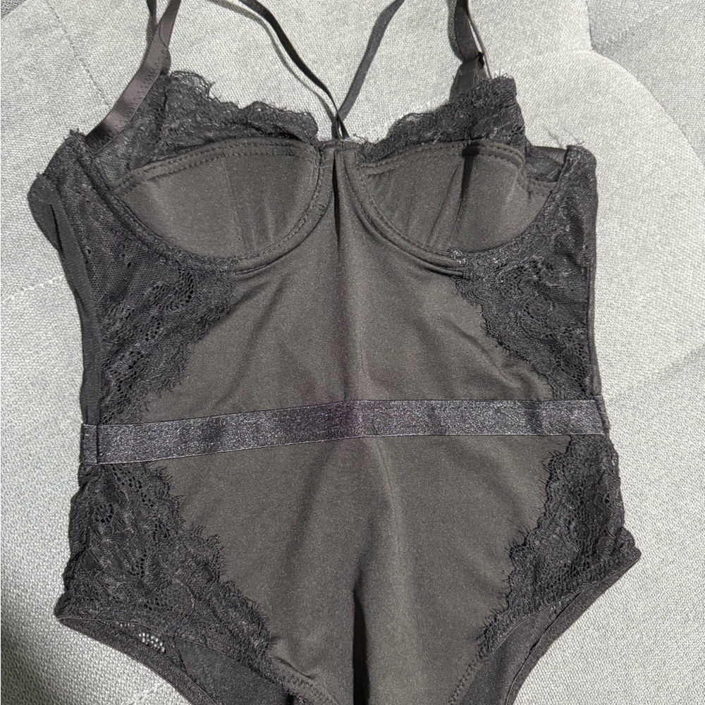 Elegant Black Lace Bodysuit